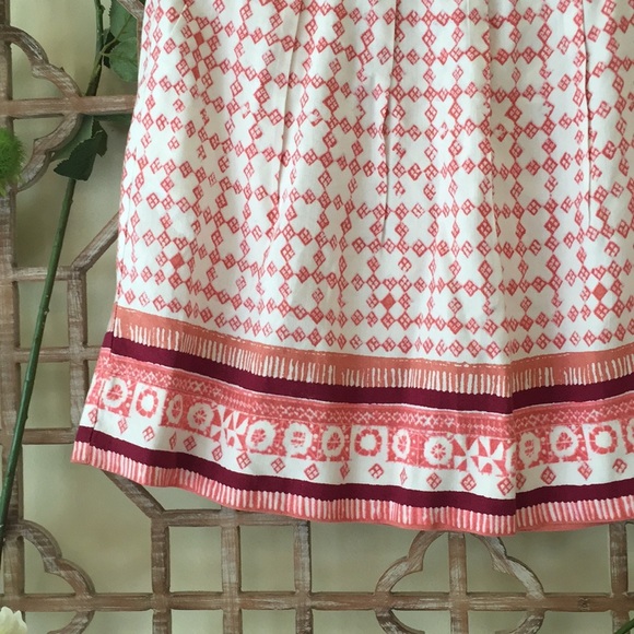 NWT Loft white and pink linen mix skirt - Picture 5 of 5